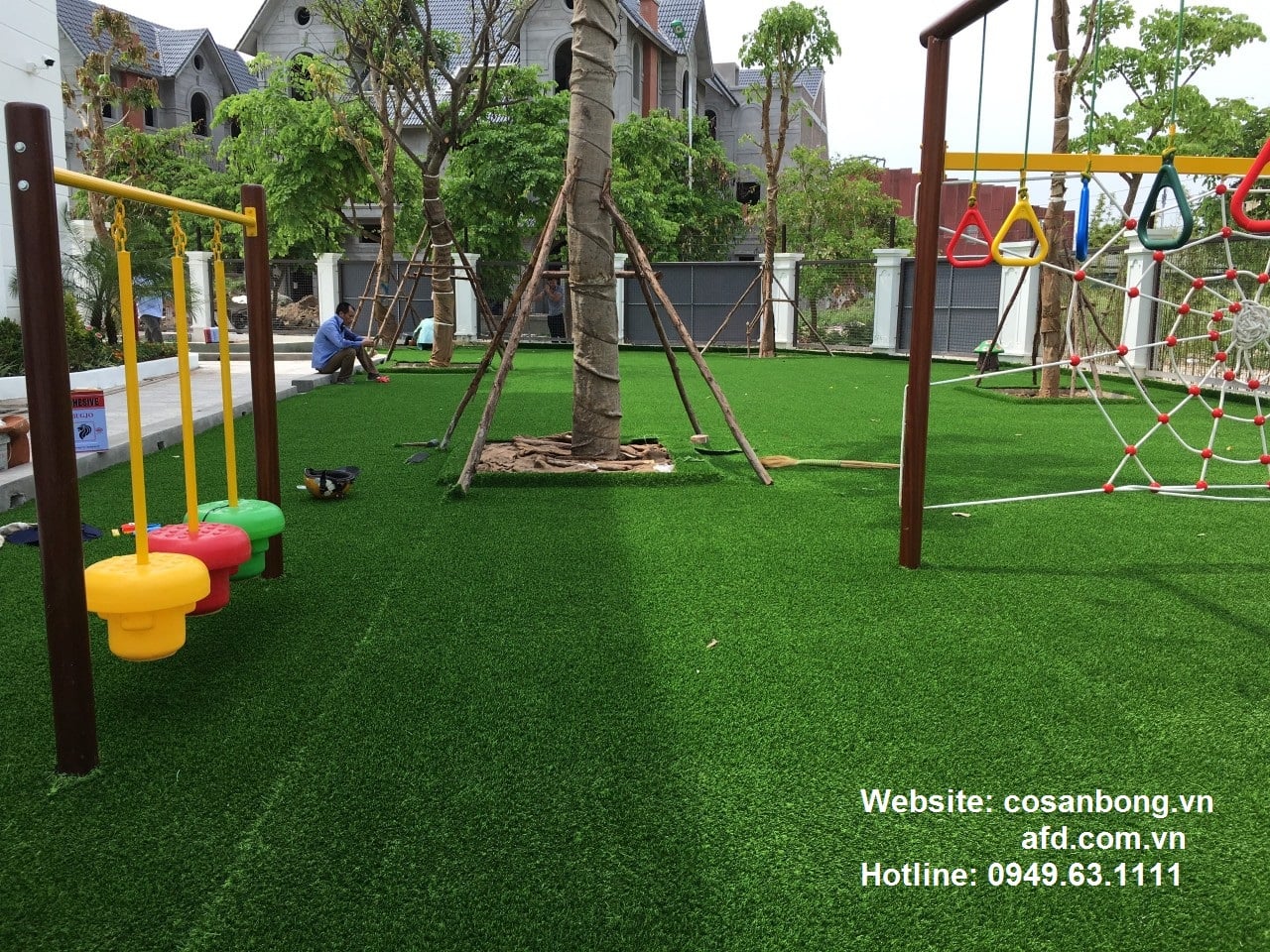 Các công trình cỏ nhân tạo sân vườn khu vui chơi chất lượng