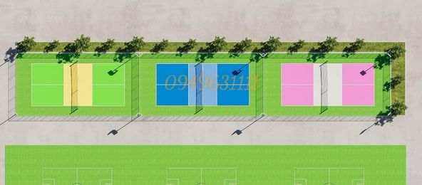 Cụm 3 sân Pickleball tại Sân Bóng Đầm Hồng