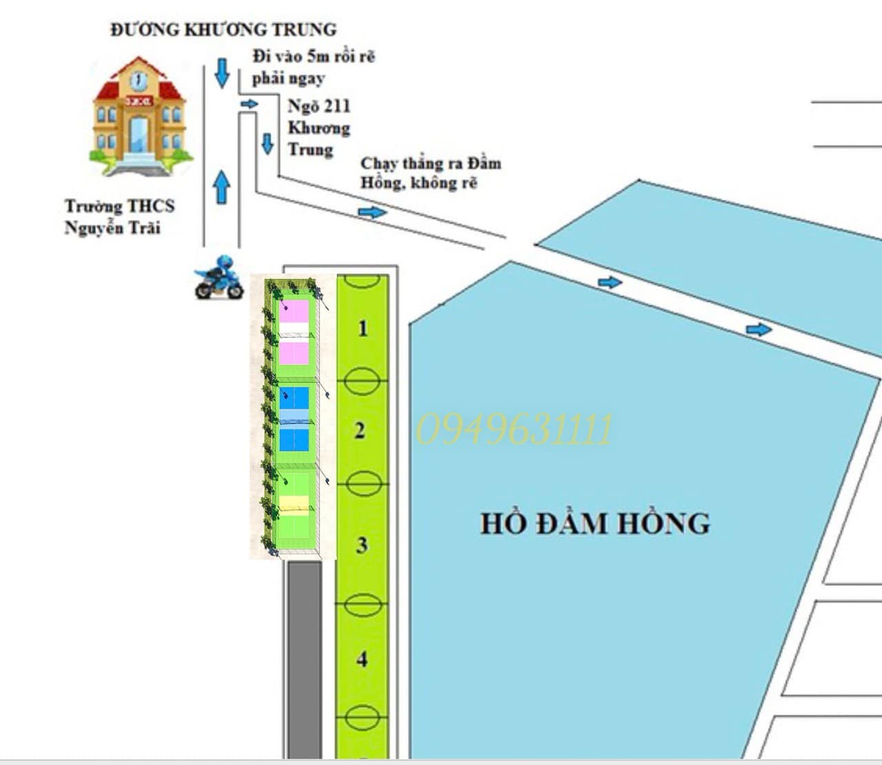 Cụm 3 sân Pickleball tại Sân Bóng Đầm Hồng